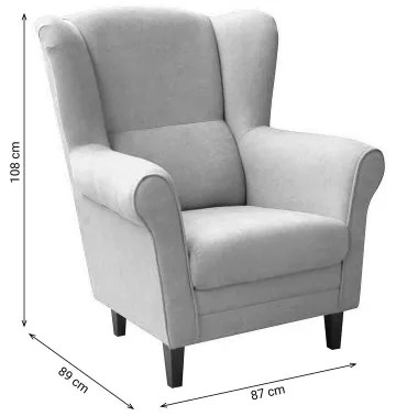 Füles fotel GALA, szürke
