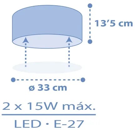Dalber 42006T - Gyerek mennyezeti lámpa COLOR LIGHT 2xE27/15W/230V kék