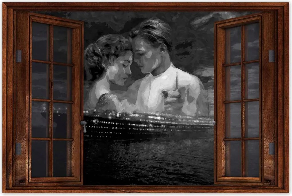 Poszter 90x60 Titanic Fekete-fehér