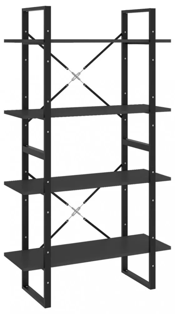 négyszintes szürke szerelt fa könyvszekrény 80 x 30 x 140 cm