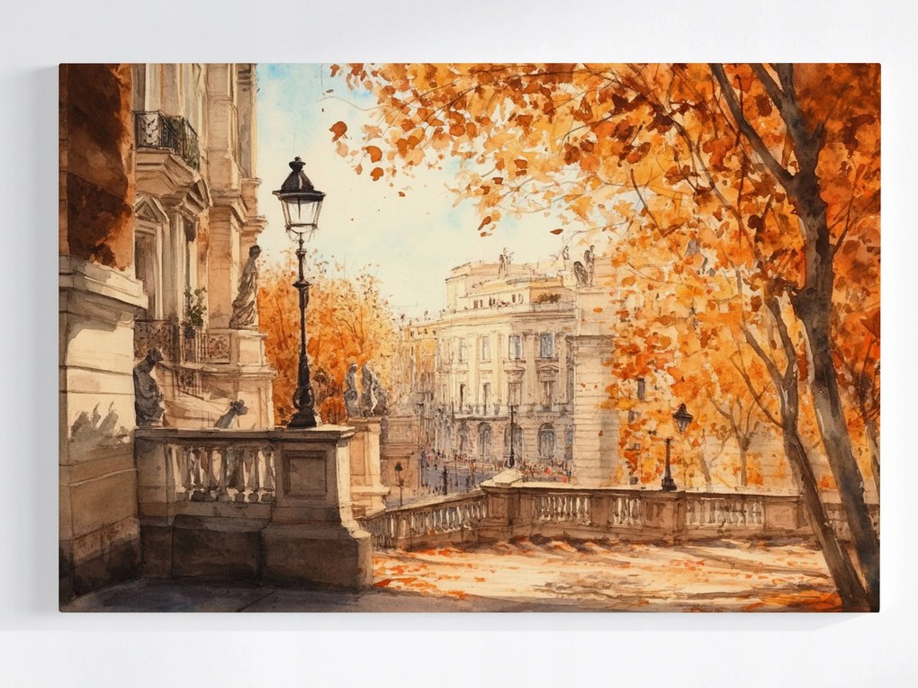 Vászonkép Canvas Város Róma Park Terasz Lépcsők Ősz Kilátás 60x40