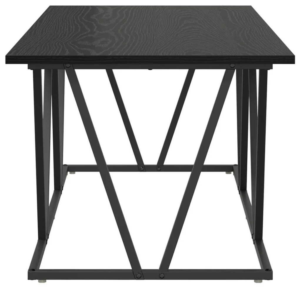 Fekete Tölgy Kávézóasztal 100x50x40 cm Műanyag Fa és Fém