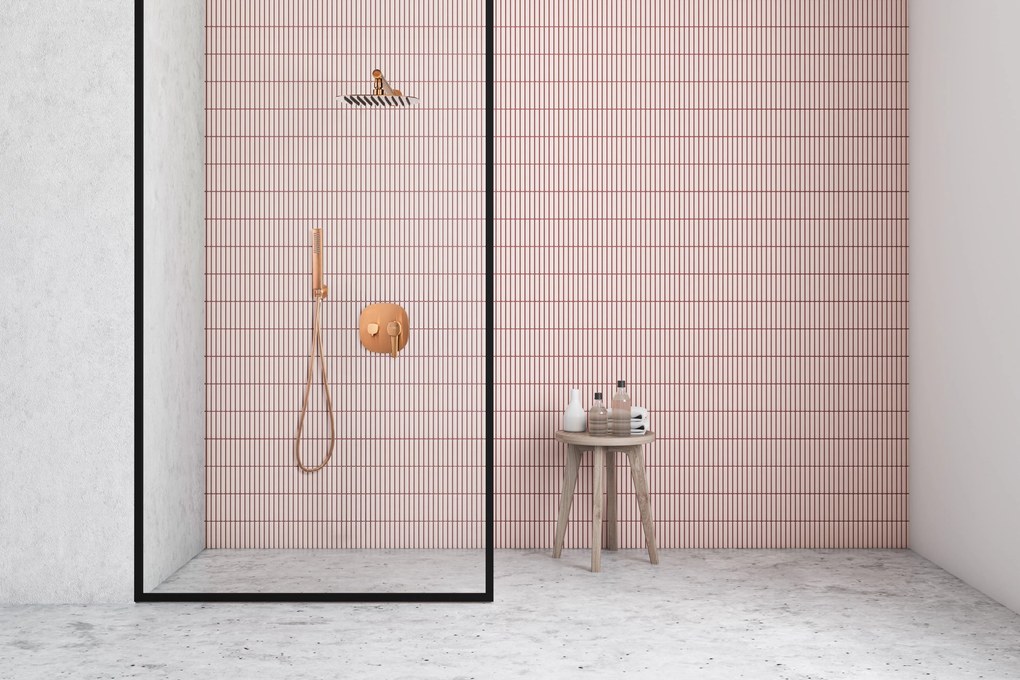 Invena Trend, rejtett zuhanygarnitúra esővel és kézi fejjel, rézmatt, INV-BS-02-014-V