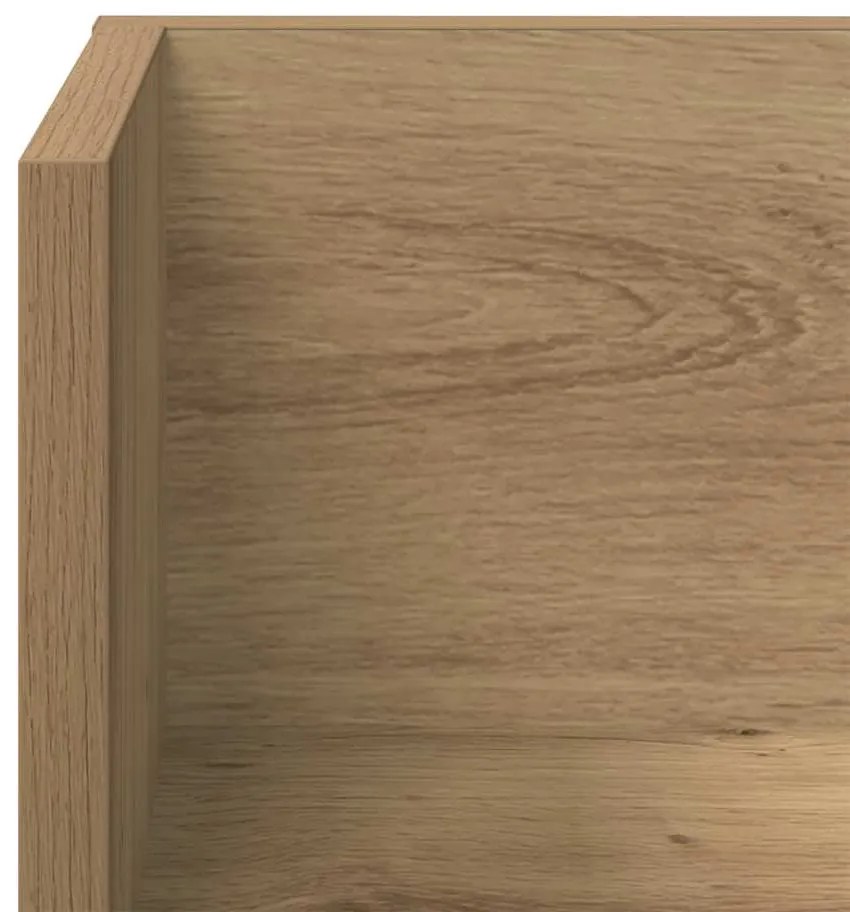 2 db kézműves tölgy színű szerelt fa fali polc 100x16,5x16,5 cm