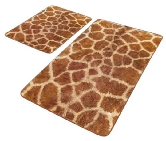 Barna bársony fürdőszobai kilépő szett 2 db-os 60x100 cm – Mila Home