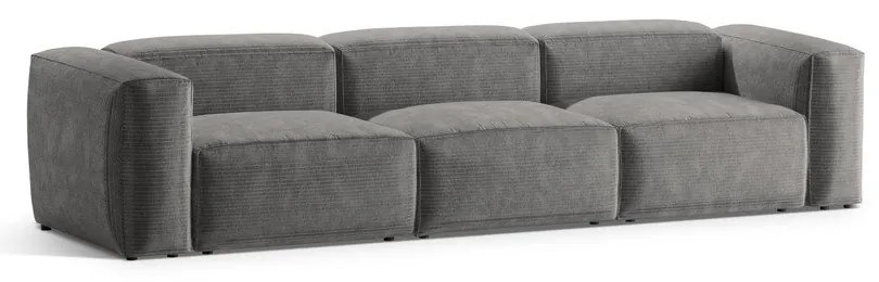 Világosszürke kordbársony kanapé 364 cm Bergamo – Cosmopolitan Design