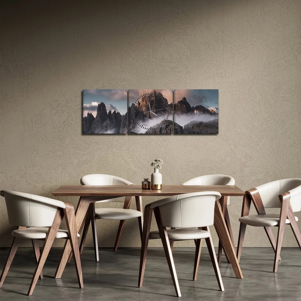 Kép - A ködben rejtett olasz dolomitok (órával) (90x30 cm)