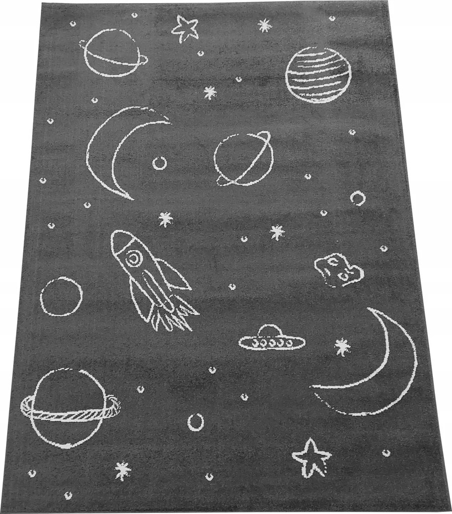 Gyerekszőnyeg szürke , űr rövid haj 200x300