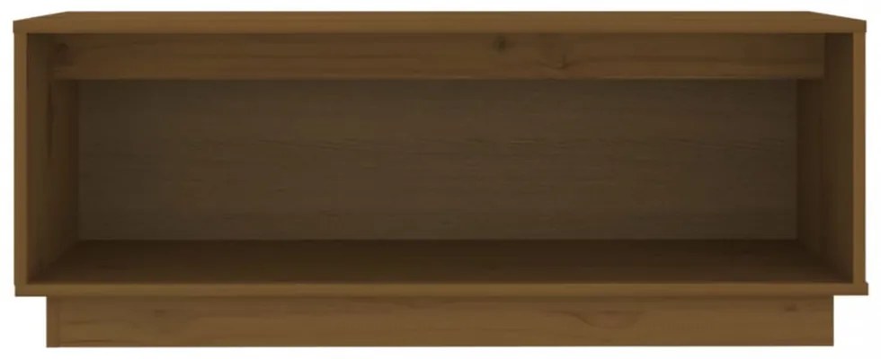 mézbarna tömör fenyőfa TV-szekrény 90x35x35 cm