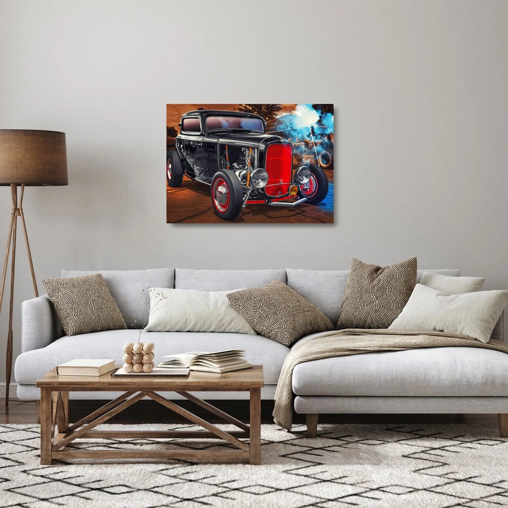 Veterán képe (üvegen) (70x50 cm)