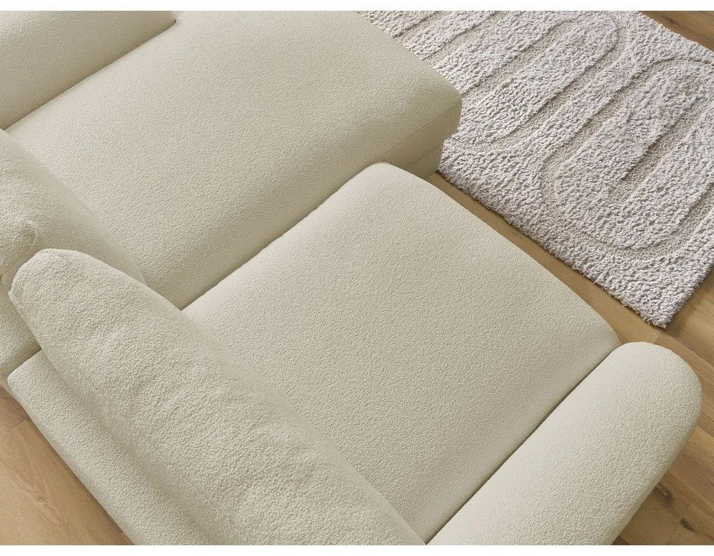 Bézs buklé sarokkanapé (jobb oldali-heverő résszel) Leonore – Bobochic Paris