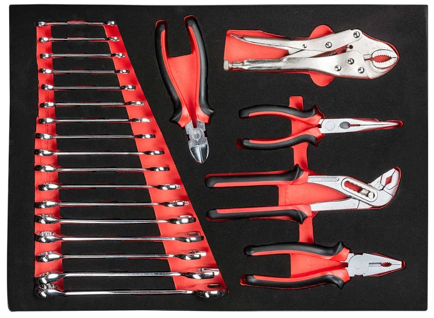 Professzionális műhely kocsi / szekrény szerszámokkal 196db REDATS - 7 fiók Red/Black