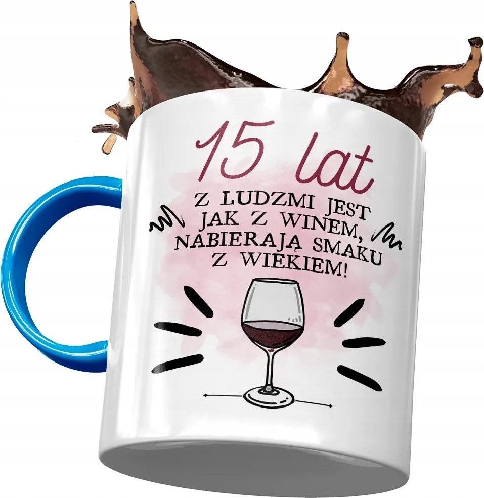 Kék Bögre Születésnapra 15 15. 15. Nyomtatott Fotóval