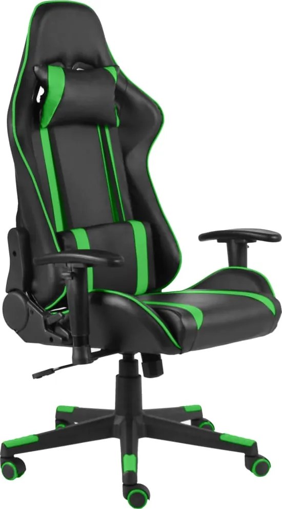 vidaXL zöld PVC forgó gamer szék