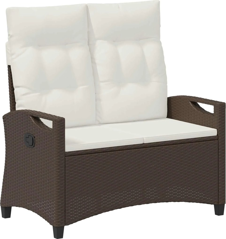 vidaXL Kerti pad Barna és Krém 105 x 60 x 112 cm Acél és poliészter