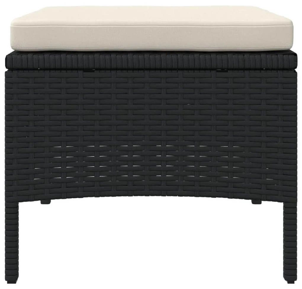 2 személyes fekete polyrattan kerti kanapé asztallal/székkel