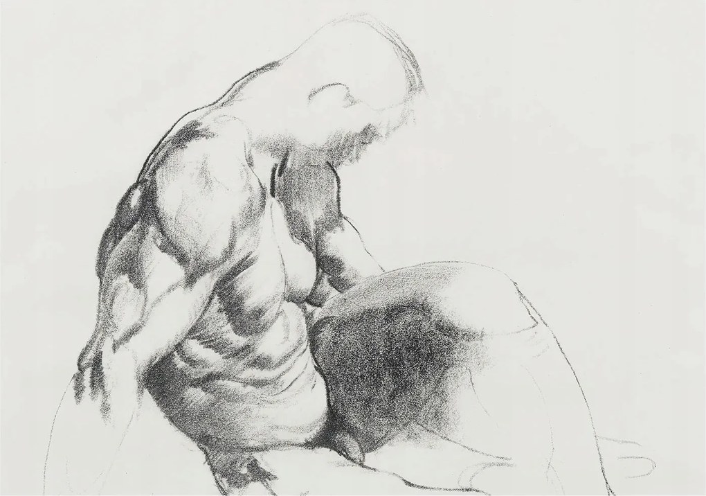 Flizelin tapéta falra Prémium Férfi vázlat 208x146 ragasztó