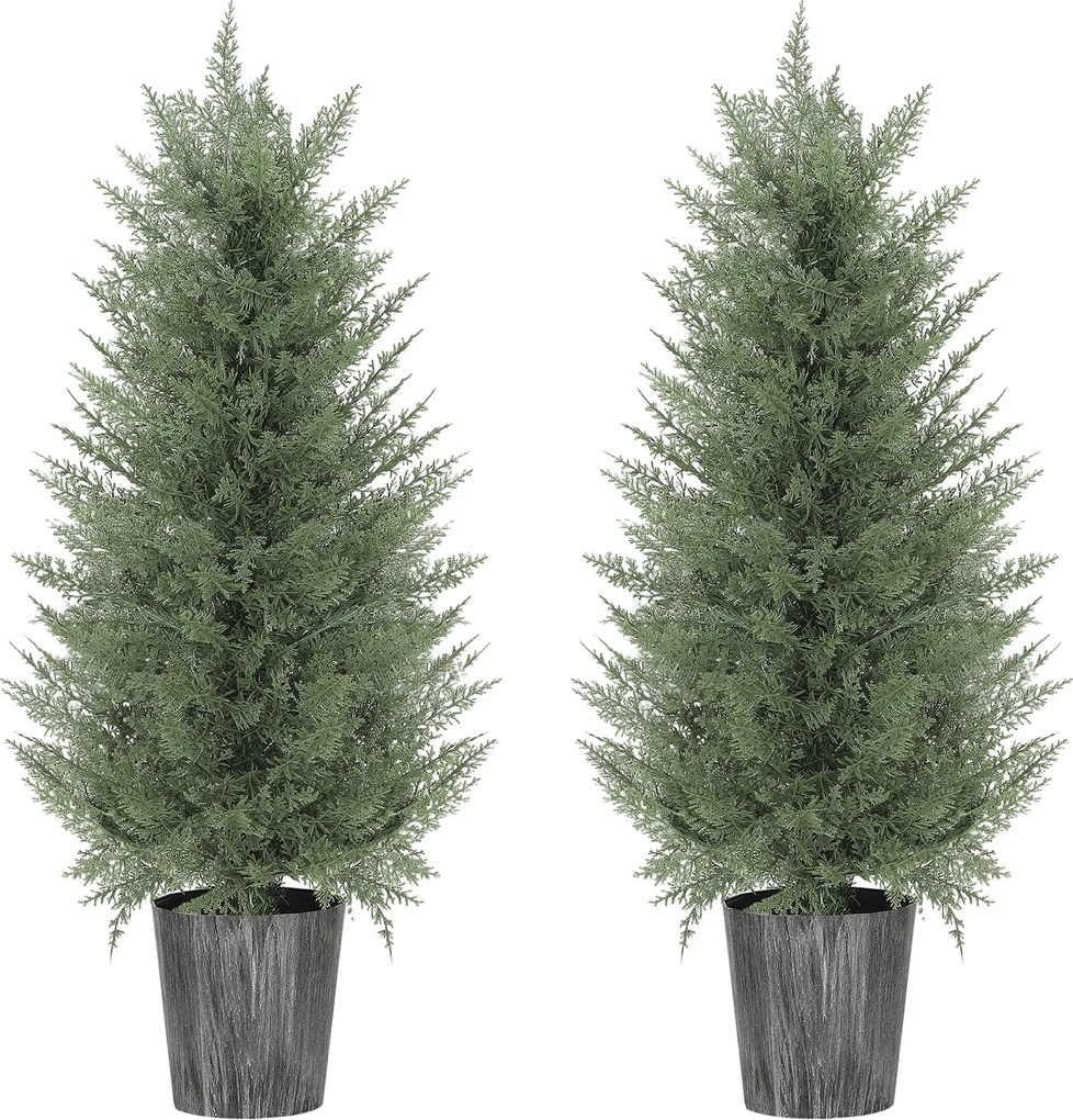 HOMCOM 2 db nagy, 90 cm-es mű ciprus cserepek – élethű, UV-álló műnövény nappalihoz, hálóhoz, irodához, teraszhoz | Aosom