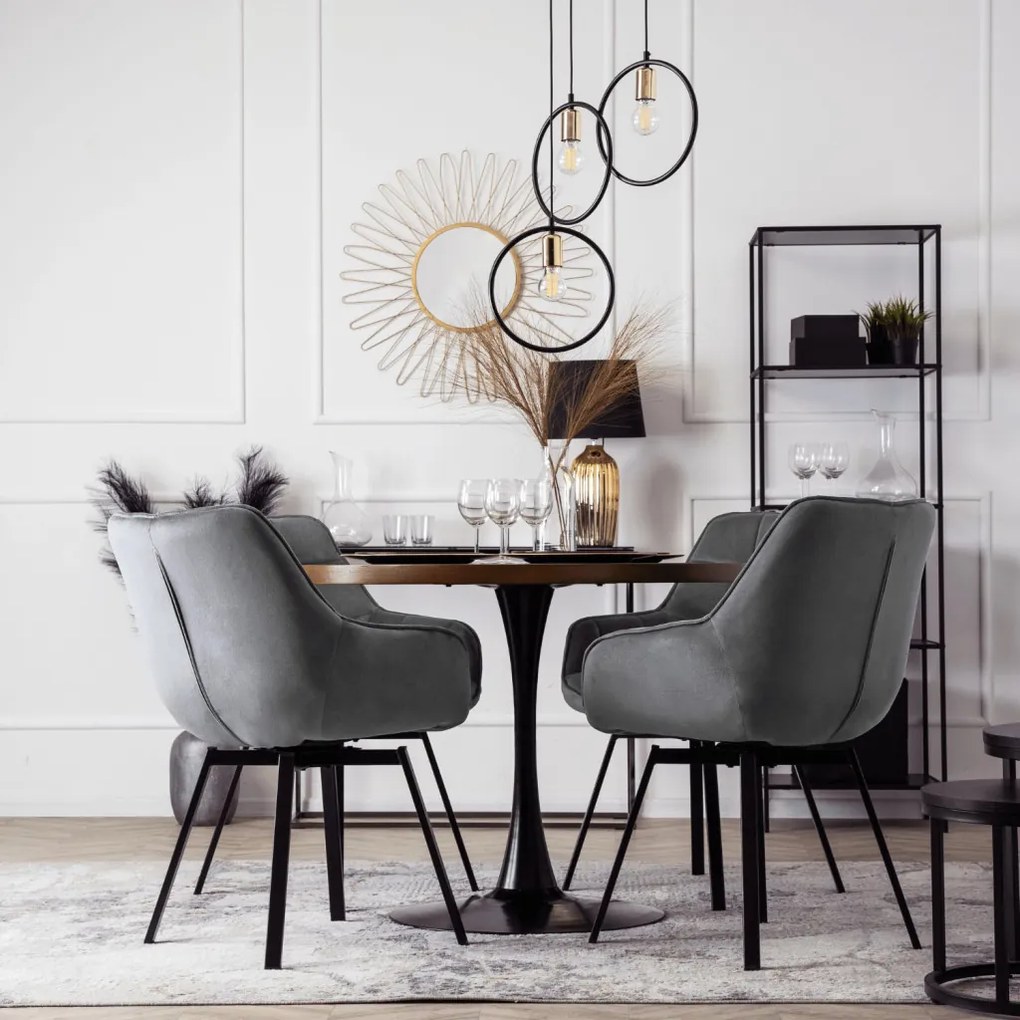 Szürke Bársony Forgó ÉtkezőszékLUNA