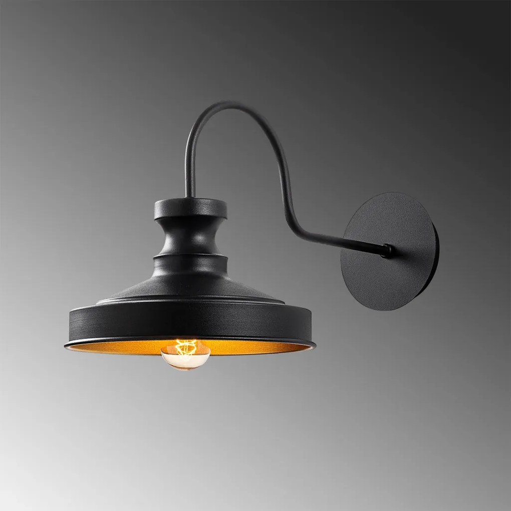 Berceste 182BLACK-A fekete fém falilámpa