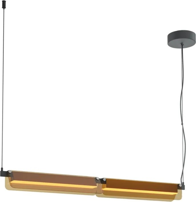 MAYTONI MOD296PL-L20BC3K FLAT Modern Led Függesztett Lámpa Borostyán, Fekete LED IP20