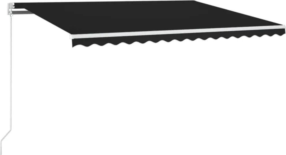 vidaXL antracitszürke kézzel kihúzható LED-es napellenző 450 x 350 cm