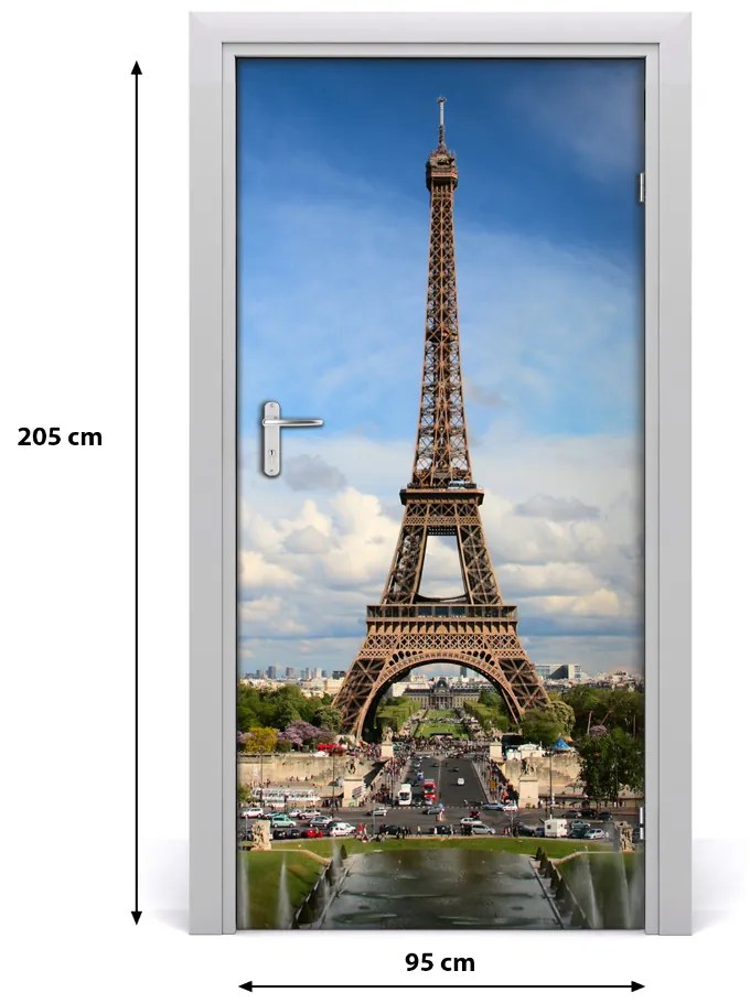 Poszter tapéta ajtóra Eiffel-torony 95x205 cm