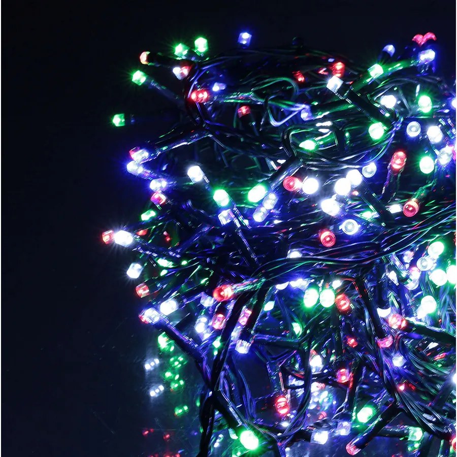 9,9 m-es 768 LED-es sűrű BOA fényfüzér, hálózati adapteres, színes RGB,időzíthető 6/18 órás, 8 féle fényjátékkal, IP44