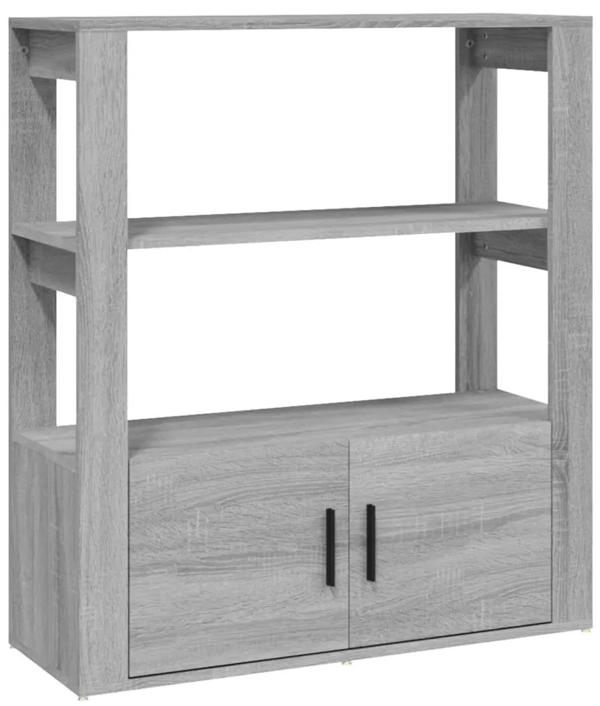 szürke sonoma színű szerelt fa tálalószekrény 80x30x90 cm