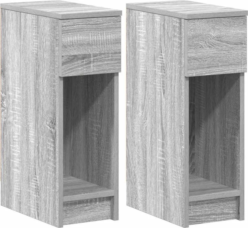 vidaXL éjjeliszekrények fiókos 2 db szürke sonoma 20 x 36 x 60 cm