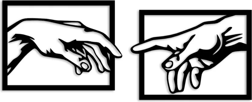 Hands fém fali dekoráció, 36×49 cm