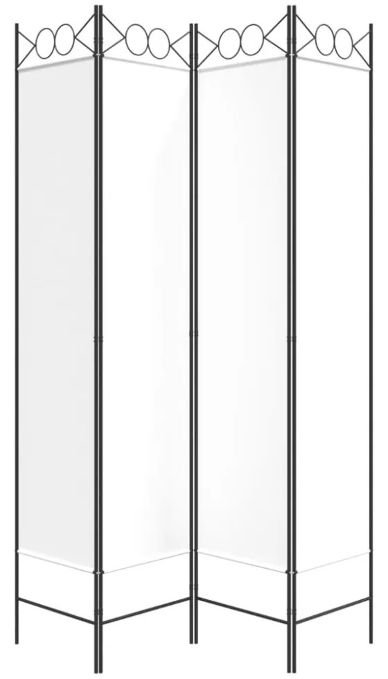 4 paneles fehér szövet térelválasztó 160x200 cm