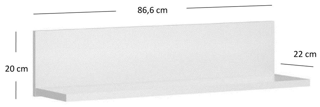 Polc 90 cm Ethan (fehér). 1052910