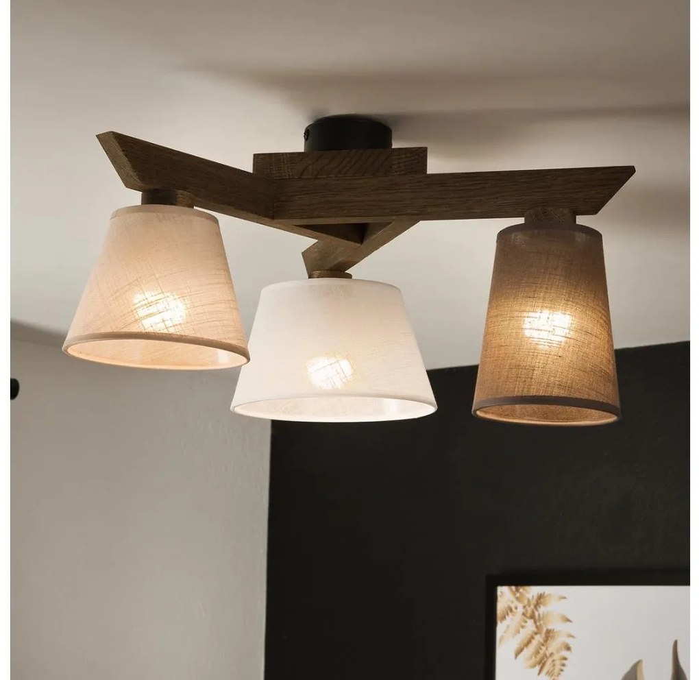 Brilagi - LED mennyezeti lámpa ANTHONY 3xE14/40W/230V tölgy-dió