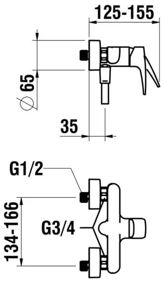 LAUFEN HF500750100600 - LAURIN zuhanyszett csapteleppel, fényes króm