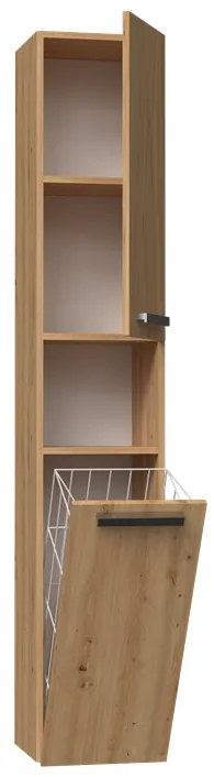 Shannan Nel III fürdőszoba szekrény, 31x174x30 cm, tölgy