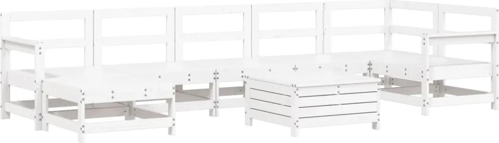 vidaXL 8 részes fehér tömör fenyőfa kerti kanapészett