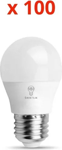 100 db-os Led izzó szett G45 E27 4W Semleges fehér szín