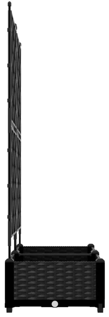 Trellis-es Ültető 2 db Fekete 80x40x125.5 cm