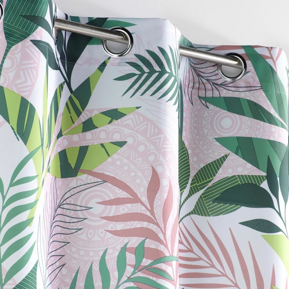 Zöld-rózsaszín függöny 140x260 cm Assana – douceur d'intérieur