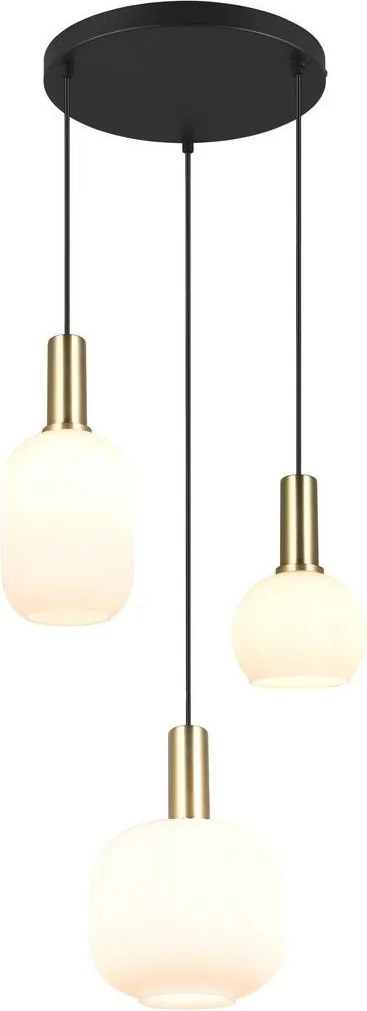 TRIO 319830308 DIVA Többágú Függesztett Lámpa Fekete, Arany E27 IP20