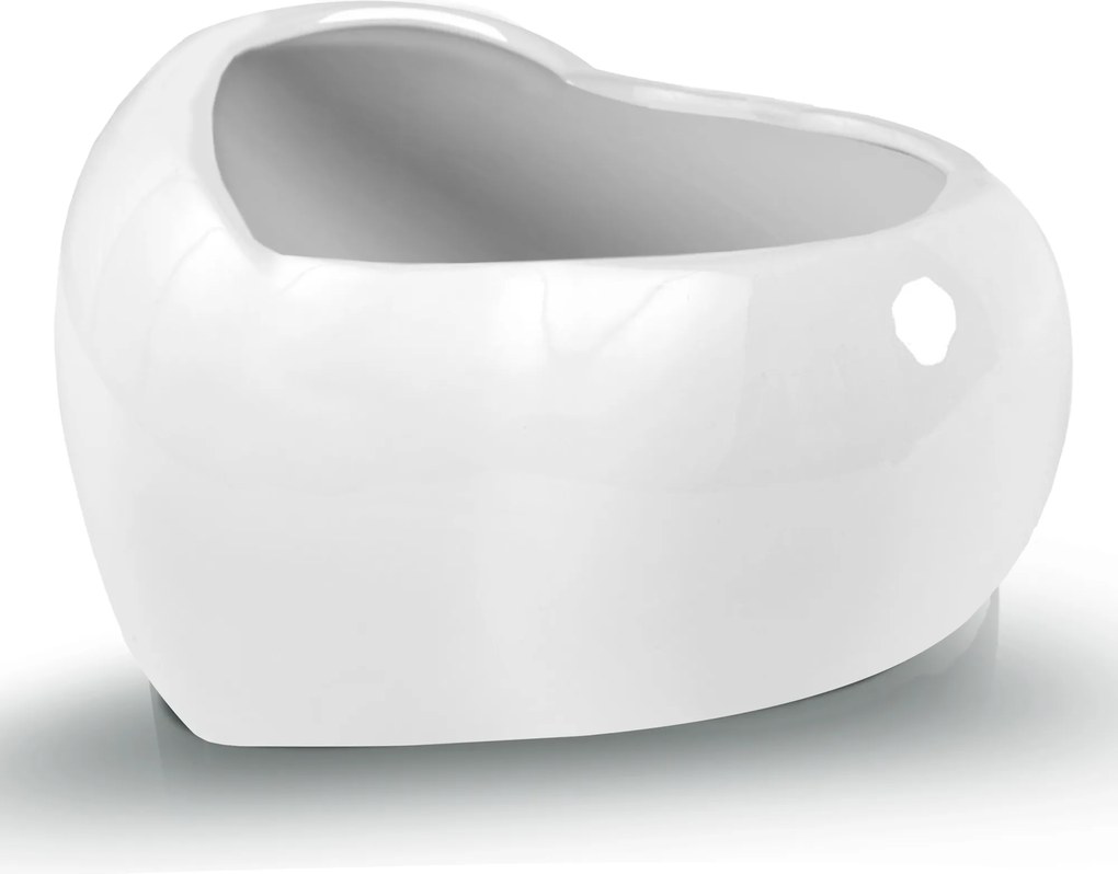 Virágcserép kerámia fedél ezüst szív tál 18cm mázas díszítés