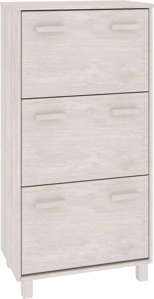 vidaXL HAMAR fehér tömör fenyőfa cipőszekrény 59,5 x 35 x 117 cm