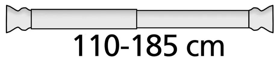 Fehér teleszkópos zuhanyfüggönyrúd, ø 2 cm; hossza 110 - 185 cm - Wenko