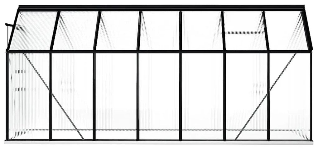 Antracitszürke alumínium melegház alapzattal 8,17 m²