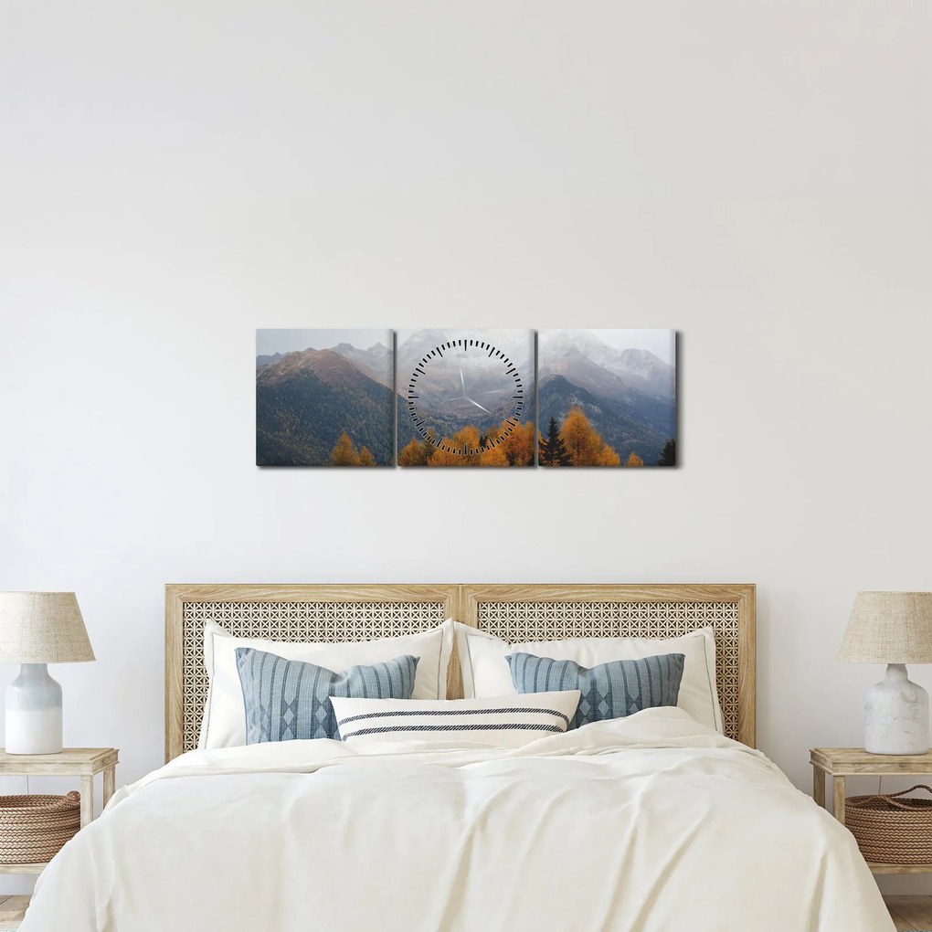 Kép - Kilátás a hegyre (órával) (90x30 cm)