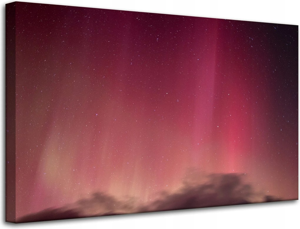 Vászonkép Kozmosz Északi fény Vörös égbolt Csillagászat 80x50