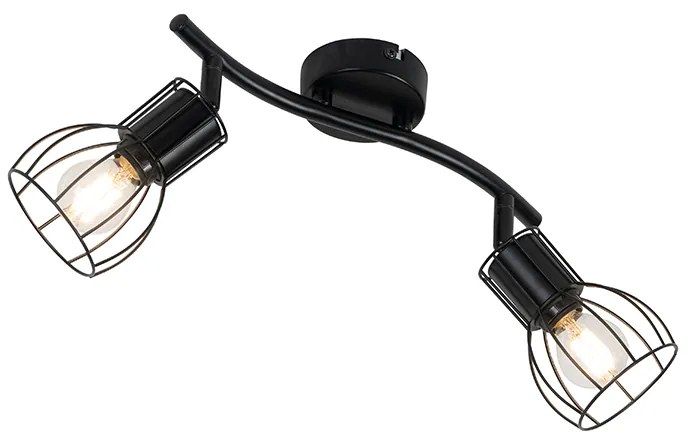 Modern mennyezeti reflektor fekete 2-lámpás állítható - Botu