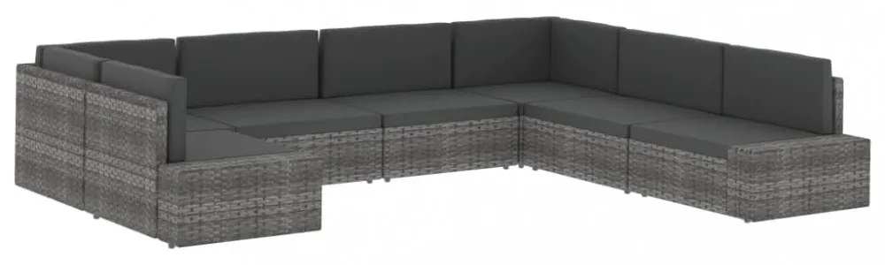 fekete polyrattan sarokkanapé-elem bal oldali karfával