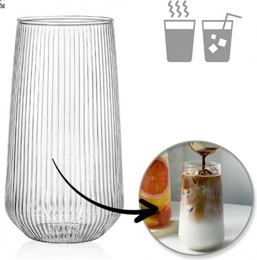 Ecarla nagy bordázott pohár italokhoz SZK151 500 ml 1db